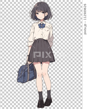 アニメスタイルの女の子 イラスト 女子高生 女子高生 - popman3580のイラスト - pixiv