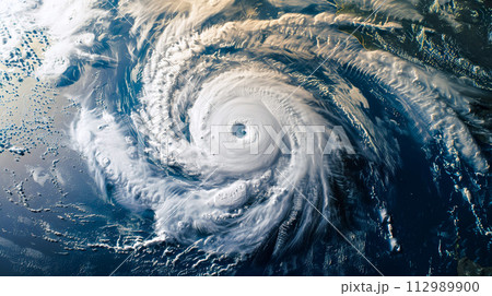 迫りくる巨大台風 112989900