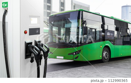 Electric buses with charging station 112990365