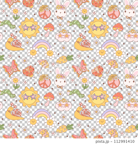 Retro spring pattern seamless doodle 112991410