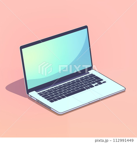Isometric laptop illustration. By generative Aiのイラスト素材 [112991449] - PIXTA