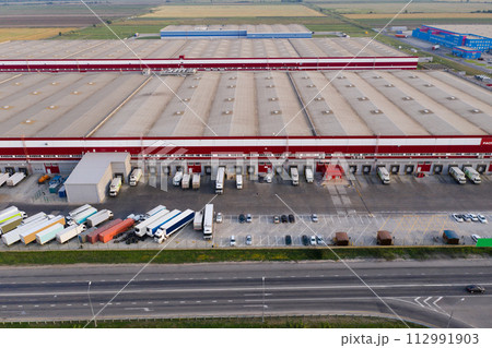 Aerial view of giant logistic center 112991903