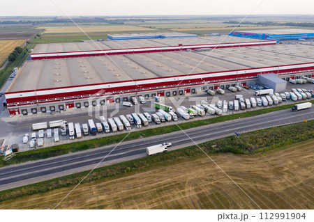 Aerial view of giant logistic center 112991904