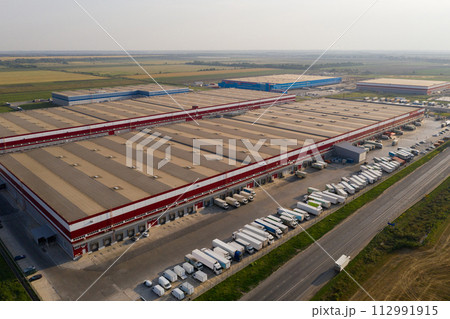 Aerial view of giant logistic center 112991915