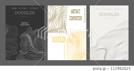 Scribbles. Template for abstract trending covers, banners, posters, brochures, magazines. Modern creative catalog idea, interior and decor design Scribbles. Template for abstract trending covers, banners, posters, brochures, magazines. Modern creative catalog idea, interior and decor design 112992025