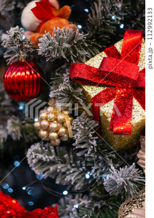 Christmas tree decoration close up 112992133