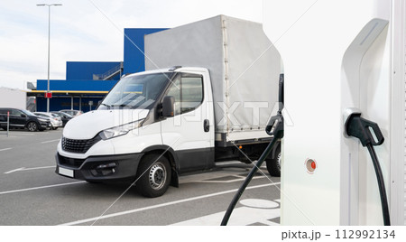 Electric truck with charging station. Concept 112992134