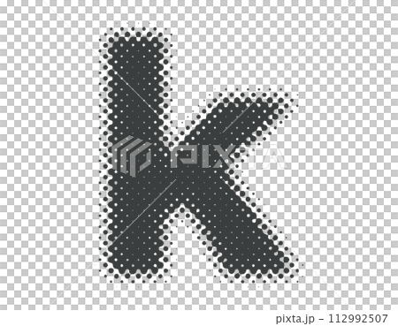 Halftone alphabet lowercase k Halftone alphabet lowercase k 112992507