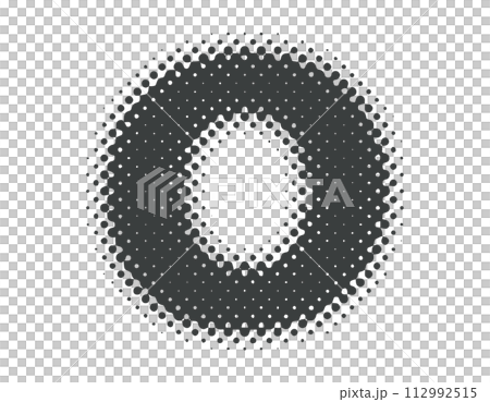 Halftone alphabet lowercase o 112992515