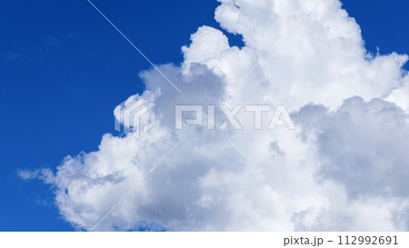 真夏の青空に発生した積乱雲（入道雲） 112992691