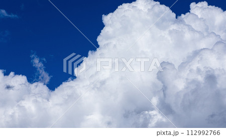 真夏の青空に発生した積乱雲(入道雲) 真夏の青空に発生した積乱雲(入道雲) 112992766