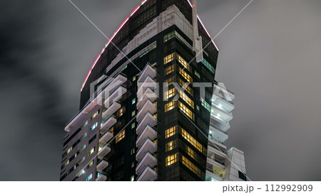 Luxurious Residence skyscraper timelapse in Dubai Marina, UAE Luxurious Residence skyscraper timelapse in Dubai Marina, UAE 112992909