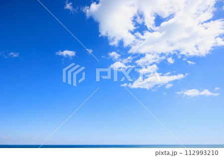 水平線の見える海    3月下旬　茨城県 112993210