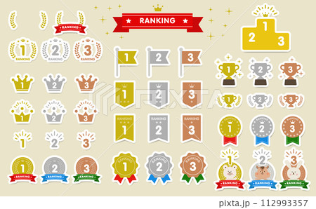 立体のベクターのランキングアイコンセット 112993357