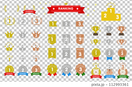 ベクターのランキングアイコンセット ベクターのランキングアイコンセット 112993361