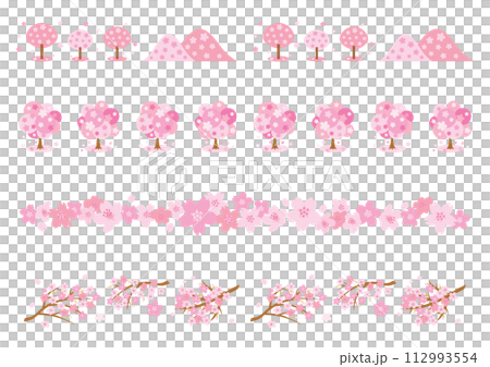 Spring cute cherry blossom line set Spring cute cherry blossom line set 112993554