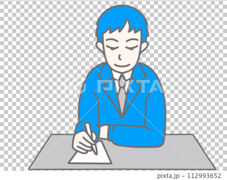 商人在紙上做筆記 112993652