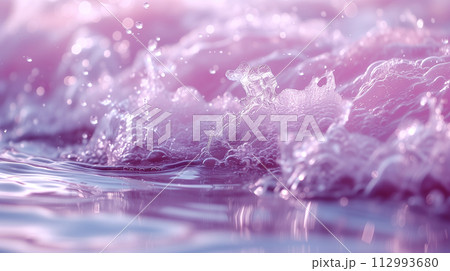 紫色の波　AI生成画像 112993680