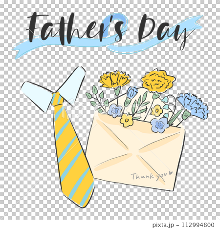 黃色康乃馨花，裝飾，父親節簡單手繪插畫 112994800