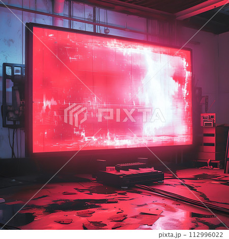 Television Screen's Technical Malfunction Digital Disruption, Generative Ai 112996022