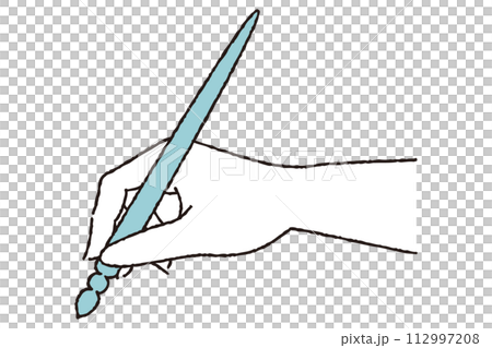 拿著玻璃筆的手 112997208