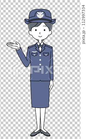案内　航空自衛隊　層士（冬制服）のイラスト 112997334