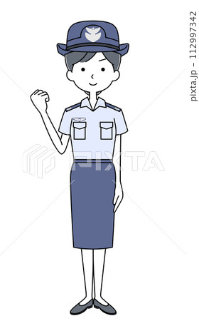 ガッツポーズ 航空自衛隊 曹士(夏制服・半袖)のイラスト ガッツポーズ 航空自衛隊 曹士(夏制服・半袖)のイラスト 112997342