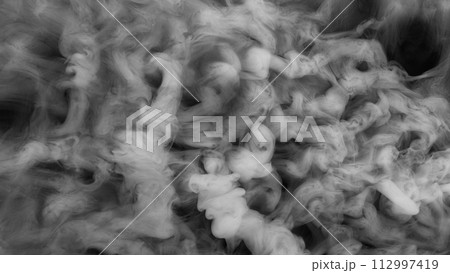 White atmospheric smoke, abstract background, close-up. 112997419