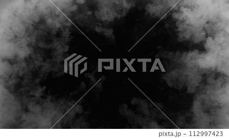 White atmospheric smoke, abstract background, close-up. White atmospheric smoke, abstract background, close-up. 112997423