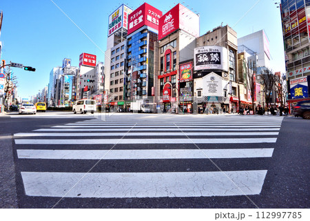 歌舞伎町入口横断舗道風景 歌舞伎町入口横断舗道風景 112997785
