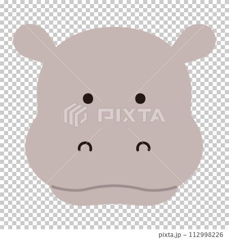 可愛河馬臉的向量圖。圖示、動物 112998226