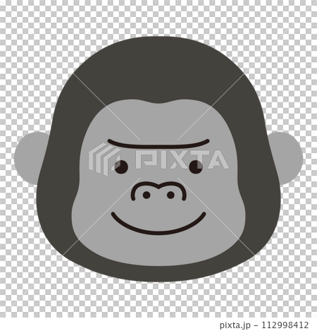 Vector illustration of cute gorilla face. icons, animals Vector illustration of cute gorilla face. icons, animals 112998412