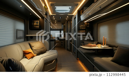 Cozy and Modern Van Life Interior Design 112998445