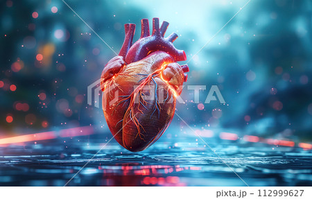 Abstract view of human heart. Concept of...のイラスト素材 [112999627] - PIXTA
