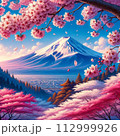 桜と富士山 112999926