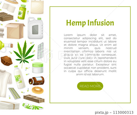 Hemp Production and Object Banner Design Vector Template Hemp Production and Object Banner Design Vector Template 113000313