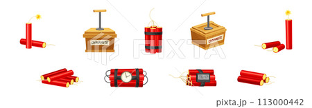 Dynamite and Explosives Object as Detonating...のイラスト素材 [113000442] - PIXTA