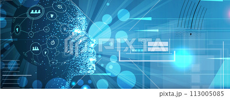 Abstract Artificial intelligence. Cloud computing. Machine learning. Technology web background. Virtual concept futuristic background Abstract Artificial intelligence. Cloud computing. Machine learning. Technology web background. Virtual concept futuristic background 113005085