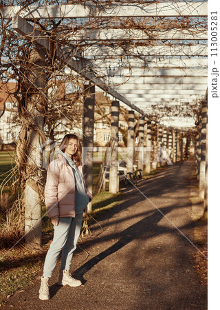 Winter Fun in Bitigheim-Bissingen: Beautiful Girl in Pink Jacket Amidst Half-Timbered Charm. a lovely girl in a pink winter jacket standing in the archway of the historic town of Bitigheim-Bissingen Winter Fun in Bitigheim-Bissingen: Beautiful Girl in Pink Jacket Amidst Half-Timbered Charm. a lovely girl in a pink winter jacket standing in the archway of the historic town of Bitigheim-Bissingen 113005281