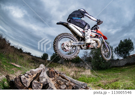 Enduro bike rider 113005546