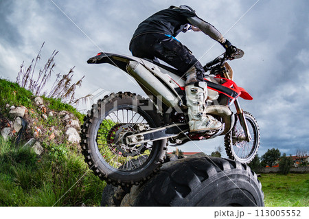 Enduro bike rider 113005552