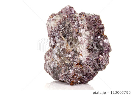 Macro of a chromium kyanite mineral stone on white background 113005796