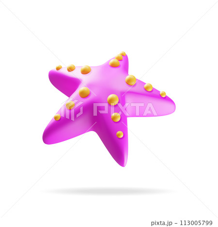 3d Red Starfish Isolated on White 3d Red Starfish Isolated on White 113005799