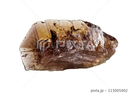 Macro stone axinite mineral on white background Macro stone axinite mineral on white background 113005802