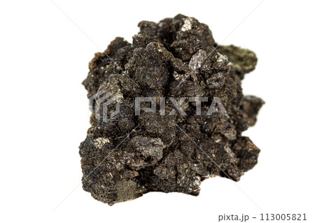 Macro stone Stannite mineral on white background 113005821