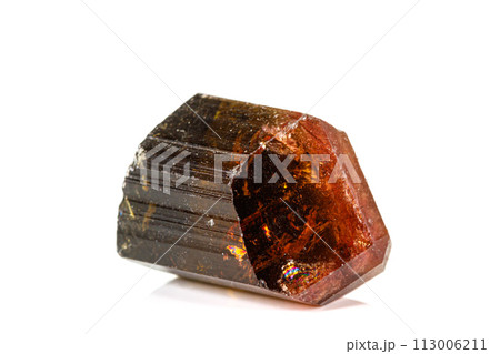 Macro tourmaline mineral stone on white background Macro tourmaline mineral stone on white background 113006211