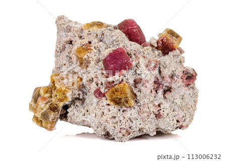 macro mineral tourmaline stone on white background macro mineral tourmaline stone on white background 113006232