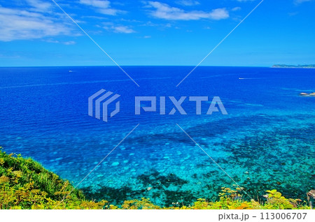 夏の北海道 積丹半島 神威岬から望む絶景 113006707