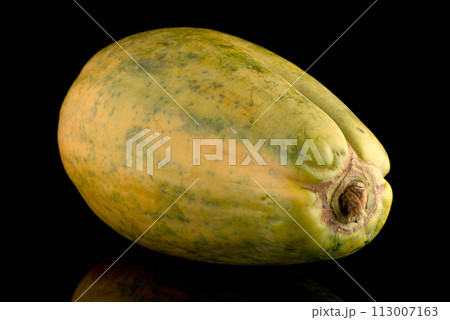 Papaya fruit on black background Papaya fruit on black background 113007163