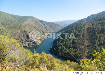 Ribeira Sacra landscape, Galicia, Spain panorama 113007791